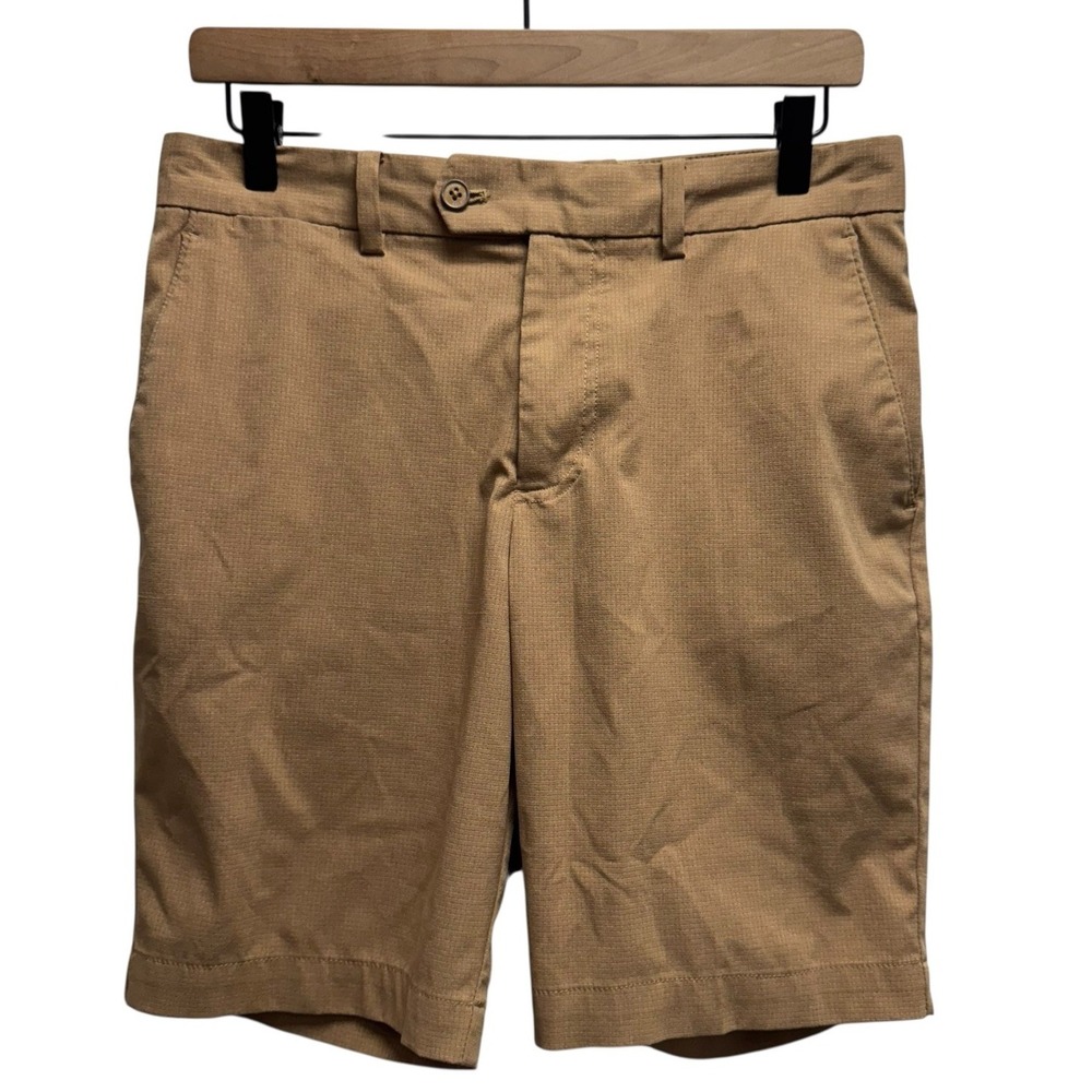 J. Lindeberg Mens Sz 29" (measures 31.5") Tan Vent Tight 8.5" Inseam Golf Shorts